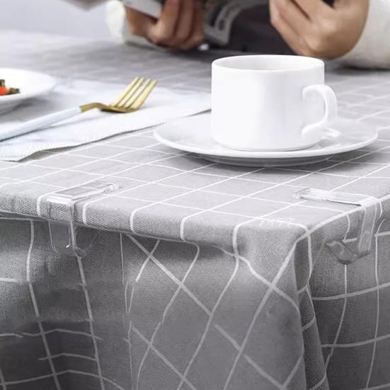 8/12Pcs Transparent Tablecloth Clips Mini Size Non-Slip Widely Used Clear Table Cloth Holders Table Cover Clamps