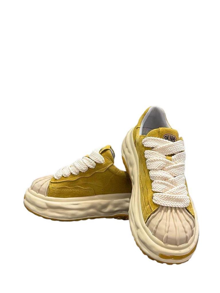 Herren Shell Toe Skate Schuhe mit dicker Sohle – Herbsttrend 2025, höhenverstärkende Freizeitsneaker