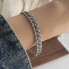 100% Solid 925 Silver Retro Bracelet for Women Men Vintage Handmade Hollow Chain Bracelet Birthday Gift Jewelry