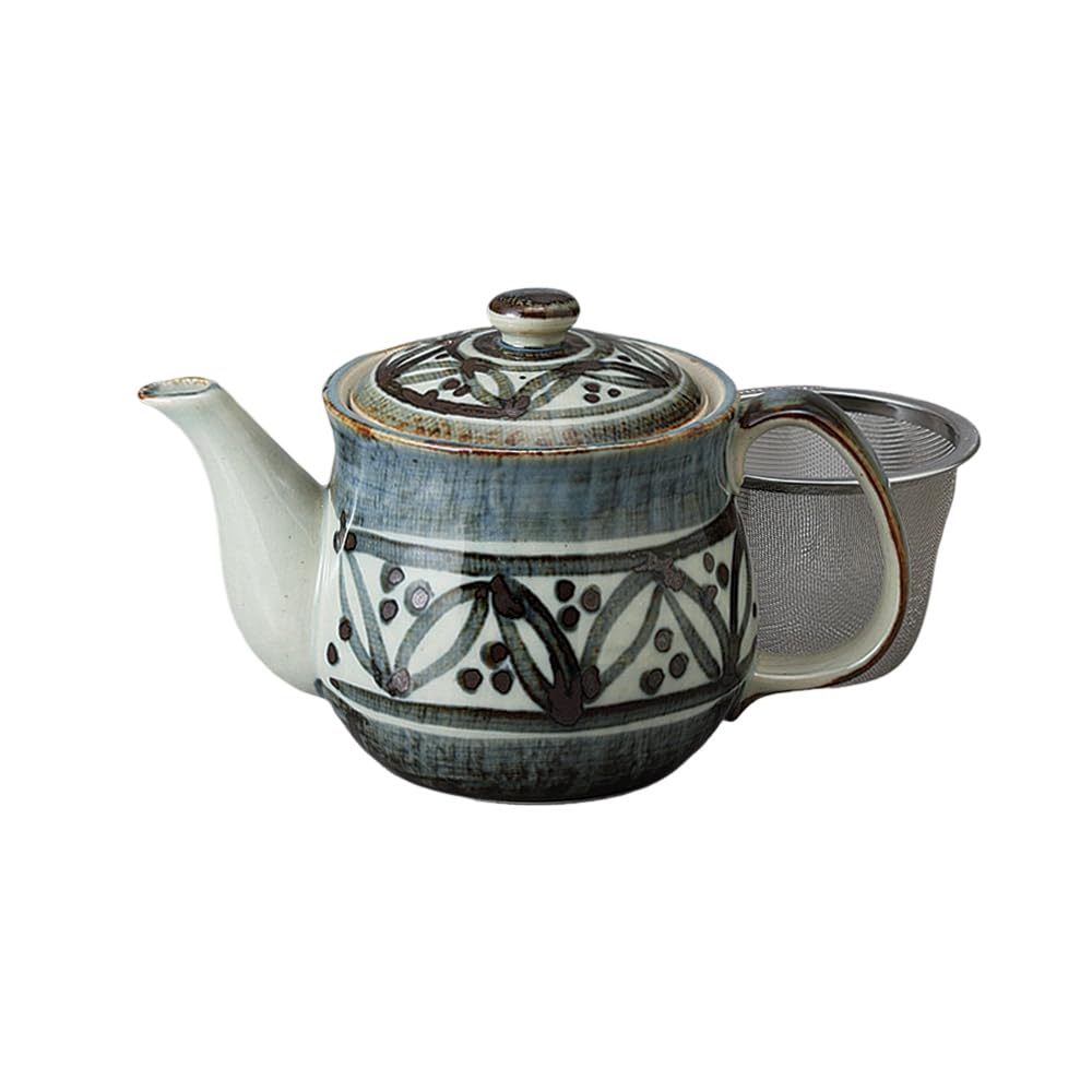 Ale-net Teapot, 17.5 x 9.3 x 11 cm, 2.5 cups (440cc), Shippo Teapot (with tea strainer), Mino Ware, Made in Japan, Stylish
