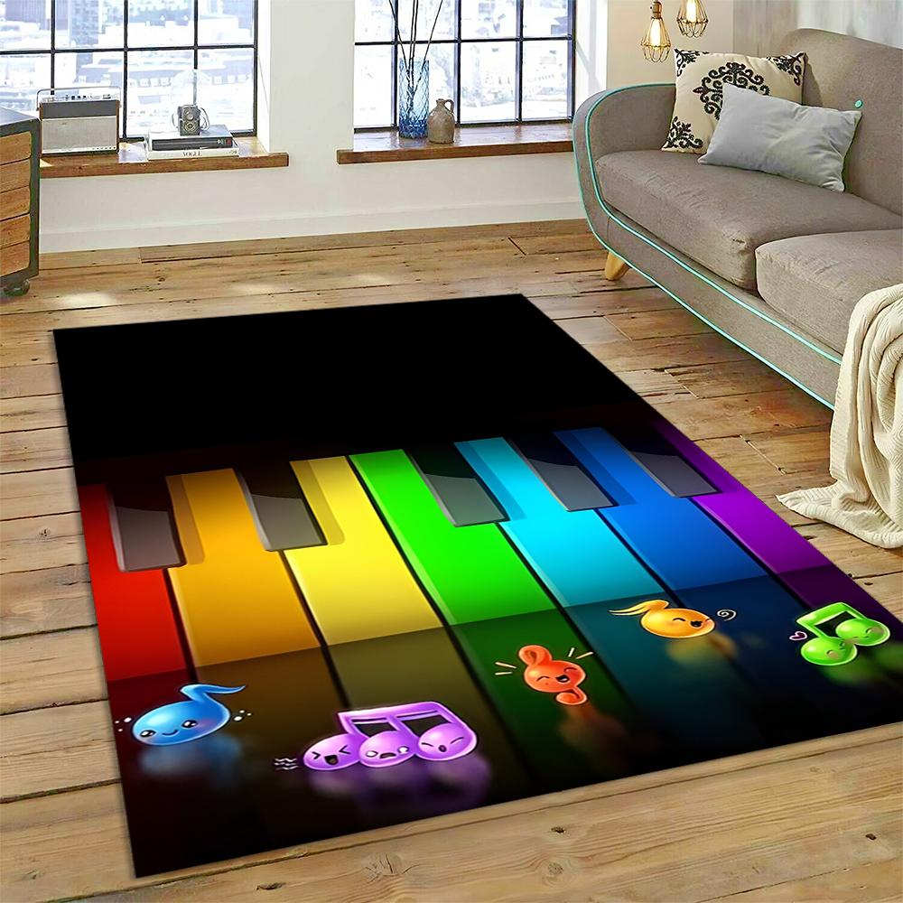 3D Creative Musical Note Piano Art Carpet Rug for Home Living Room Bedroom Sofa Doormat Decor,Child Area Rug Non-slip Floor Mat