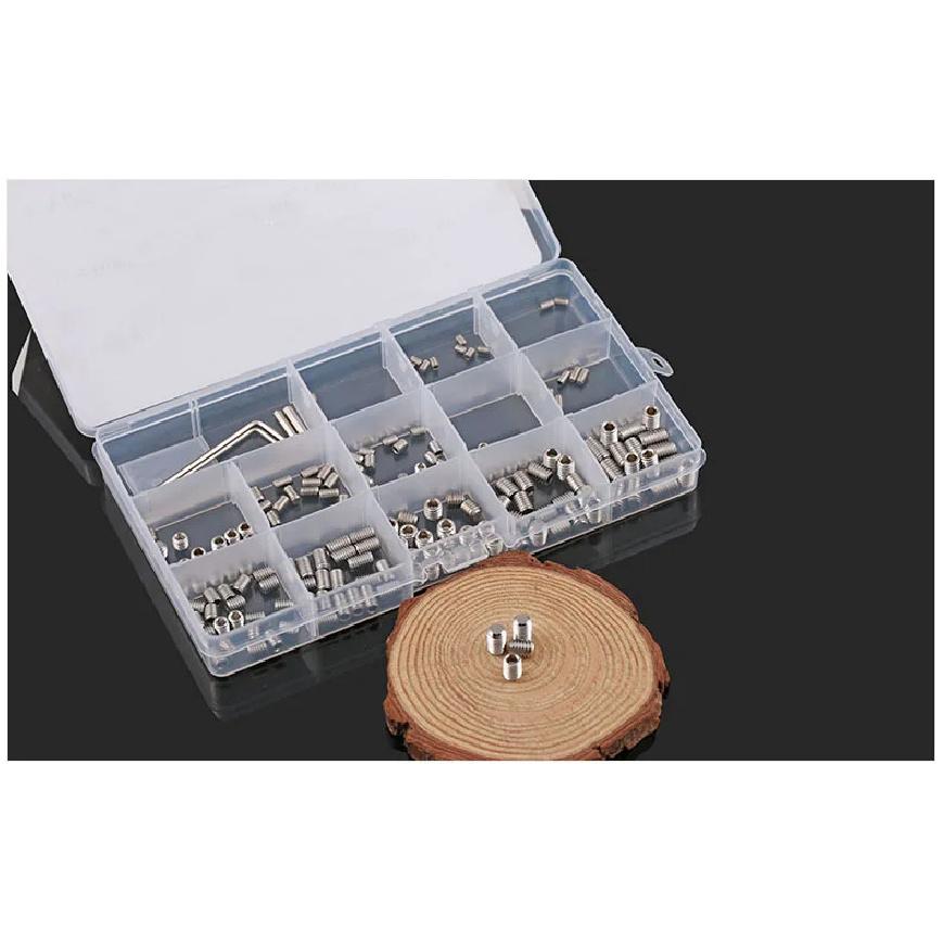 304 316 Stainless Steel Internal Hex Socket Drive Cone Dog Flat Cup Point Set Screw Assortment Kit Allen Head Grub Bolt