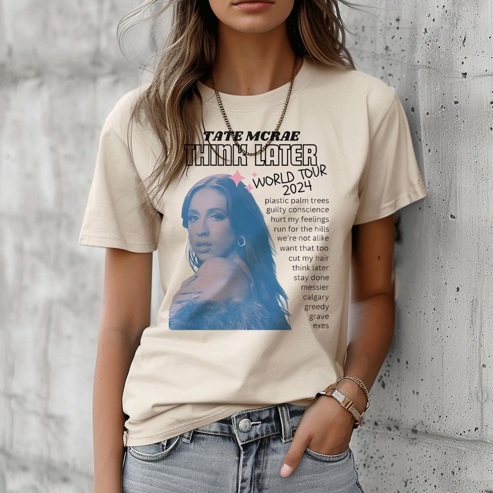Camiseta de Tate Mcrae para mujer top anime femenino años 2000 ropa streetwear cómic