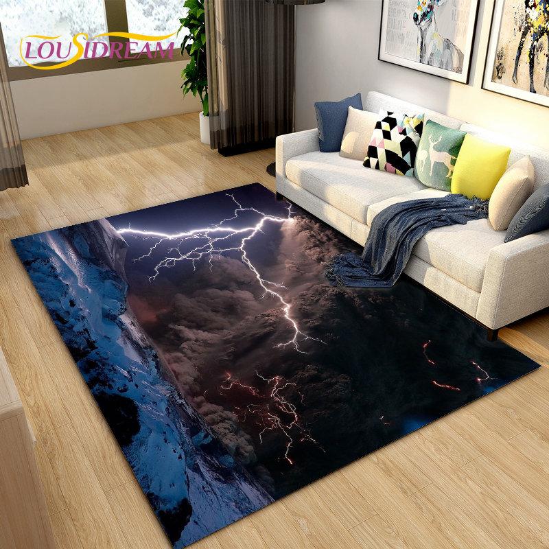 Volcanic Magma Series Area Rug Large,Carpet Rug for Living Room Bedroom Kitchen Doormat Decoration, Kids Play Non-slip Floor Mat