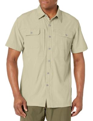 Little Donkey Andy Men's Upgraded Lightweight Short Sleeve Trekking Shirt, Quick-Drying, UPF 50 Khaki, Size 2XL
