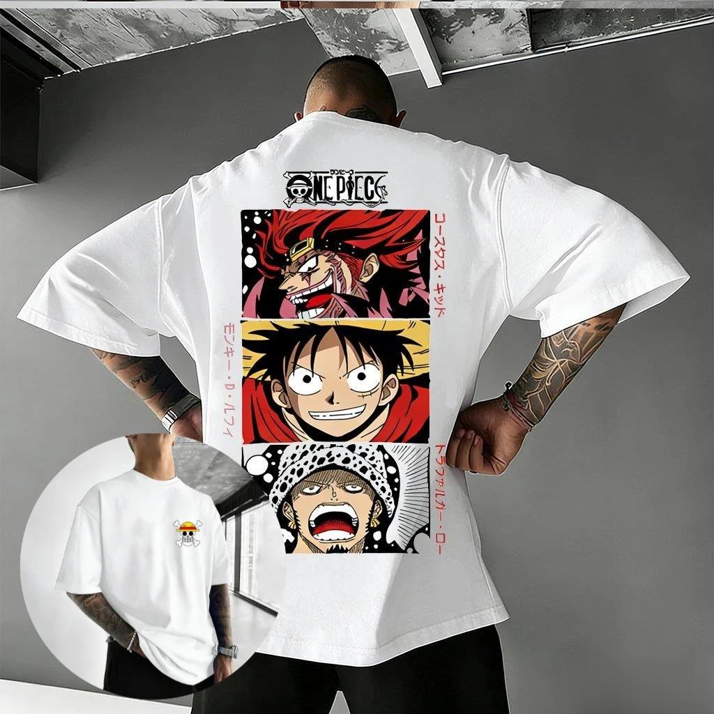 2026 New One Piece Luffy Zoro T Shirt Men's Clothing Women Anime Graphic Tee Y2k Summer Trendy Casual Tops Streetwear