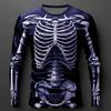 Creative Design 3D Skull Print Men's T-Shirt Autumn Daily Casual Long Sleeve Crew Neck Pullover Tees Oversize Breathable Clothes
