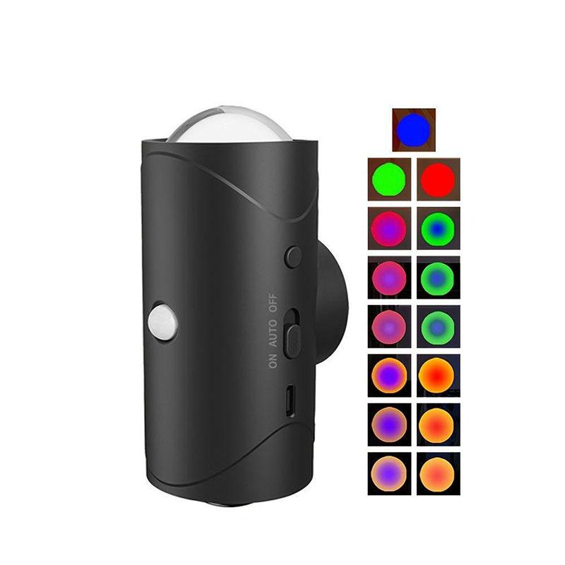 RGB Gradient LED Night Light with Motion Sensor Wall Lamp Rechargeable Ambient Dimmable Indoor Lights Magnetic Step Lighting