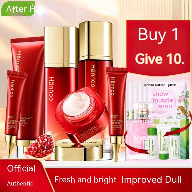 

Han Houhong Pomegranate Water Milk Set Косметика для ухода за кожей Полный набор увлажняющих, укрепляющих, против морщин