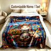 Decorative Artwork Theme Custom Blanket Personalized Name & Text Customized Soft Warm Throw Blanket Home Decor