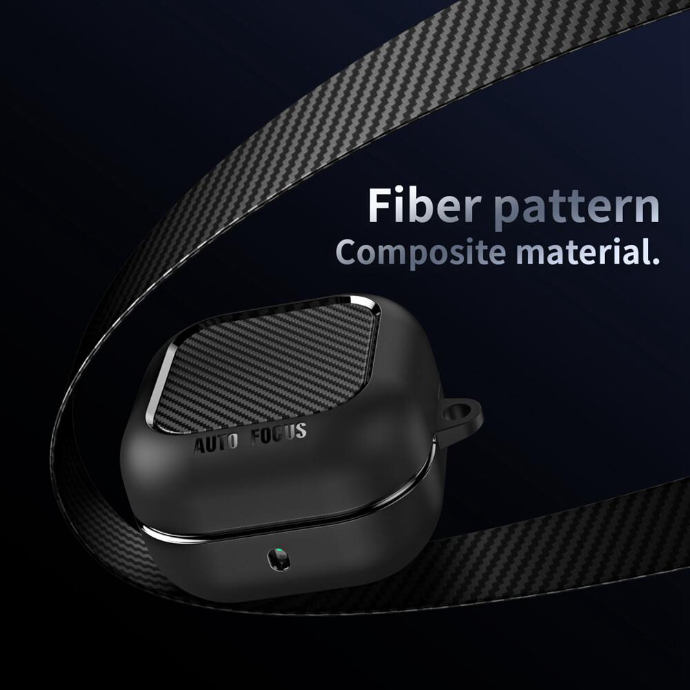 KEYSION Shockproof Case for Samsung Buds 4 Pro Carbon Fiber Texture TPU Silicone Bluetooth Earphone Cover for Galaxy Buds4 4 Pro