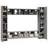 10 Piece TV Cabinet Set Grey Sonoma Particleboard