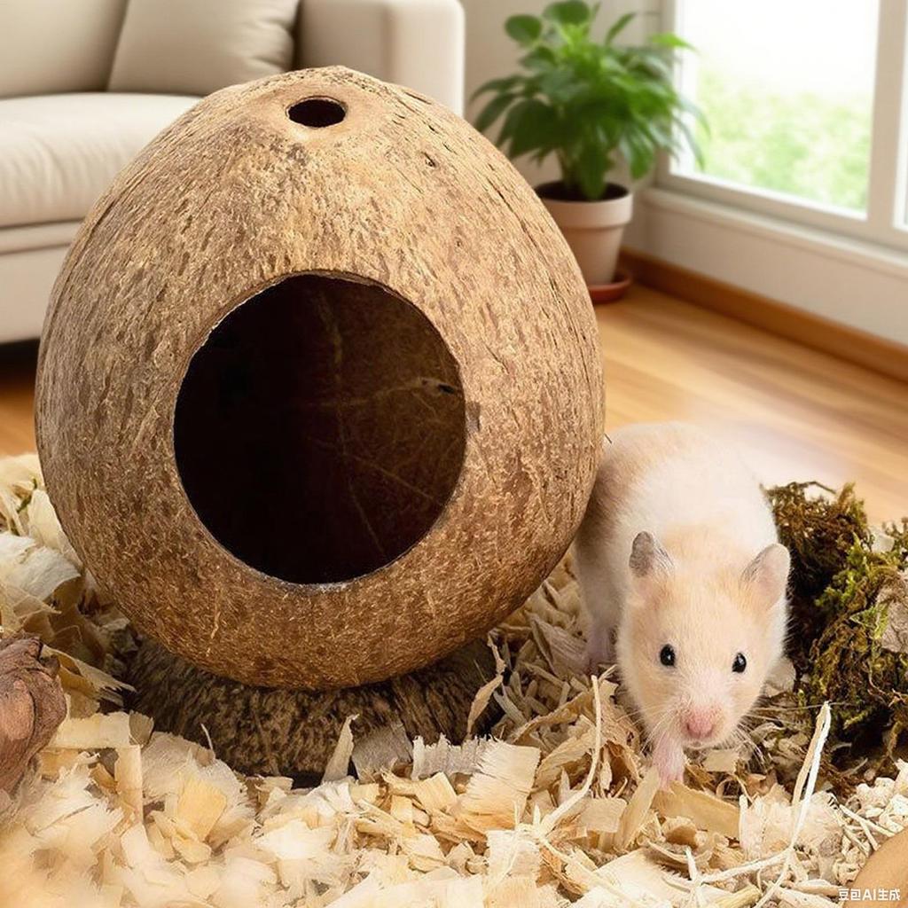 Hamsterhus 5,3 X 4,7 tum Hamsterhem Tuggfast Inhägnad Med Anti-tipp Bas Grotta Habitat För Igelkott Gerbil Kanin Husdjur