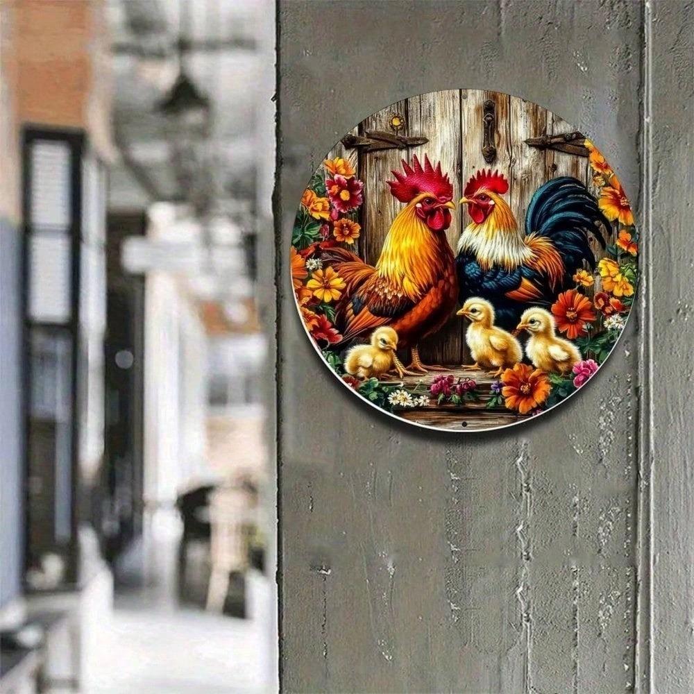 Vintage Rooster Metal Wall Art Rustic Farmhouse Kitchen Decor Country Home Sign