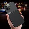 For Iphone 13 Pro Max Case Magnetic Car Holder Back Cover For Iphone 12 Mini 11 6 6s 7 8 Plus X Xs Xr Leather Texture Phone Case