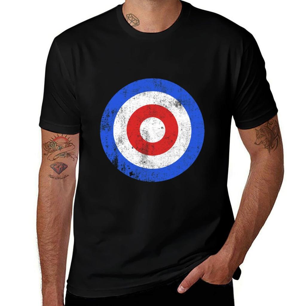 Curling Target Wintersport Vintage Look TShirt Basic Daily Outfit Short Sleeve Tee