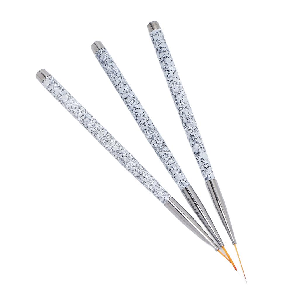 Ensemble de 3 Pinceaux Liner Professionnels pour Nail Art Pinceaux pour Peinture et Dessin d'Ongles Ensemble Outils de Manucure