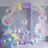 Laser Dazzling Rainbow 4D Heart Round Cube Pentagram Water Drop Exploding Star Petal Aluminum Film Decorative Balloon