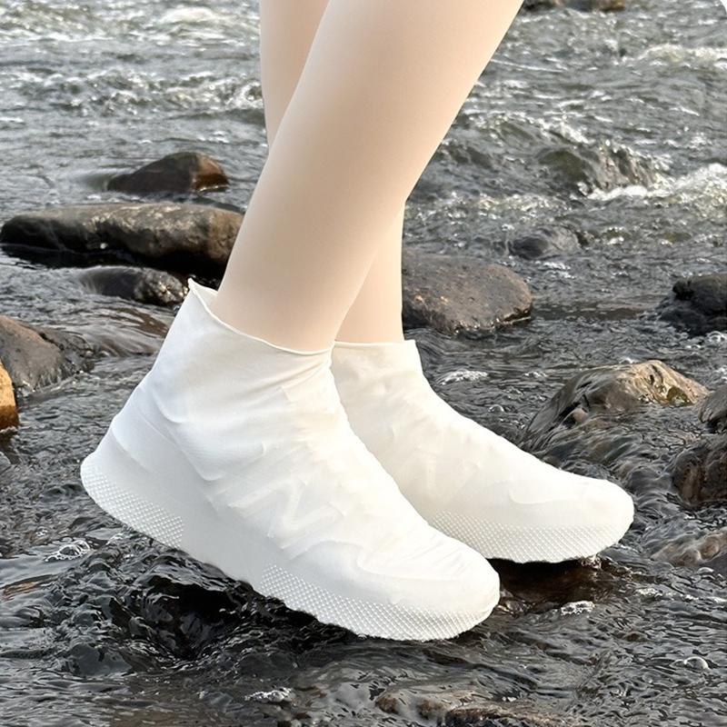 Rubber Latex Rain Shoe Covers Reusable Thickened Rain Boot– Anti-Slip, Portable for Outdoor Hiking & Travel