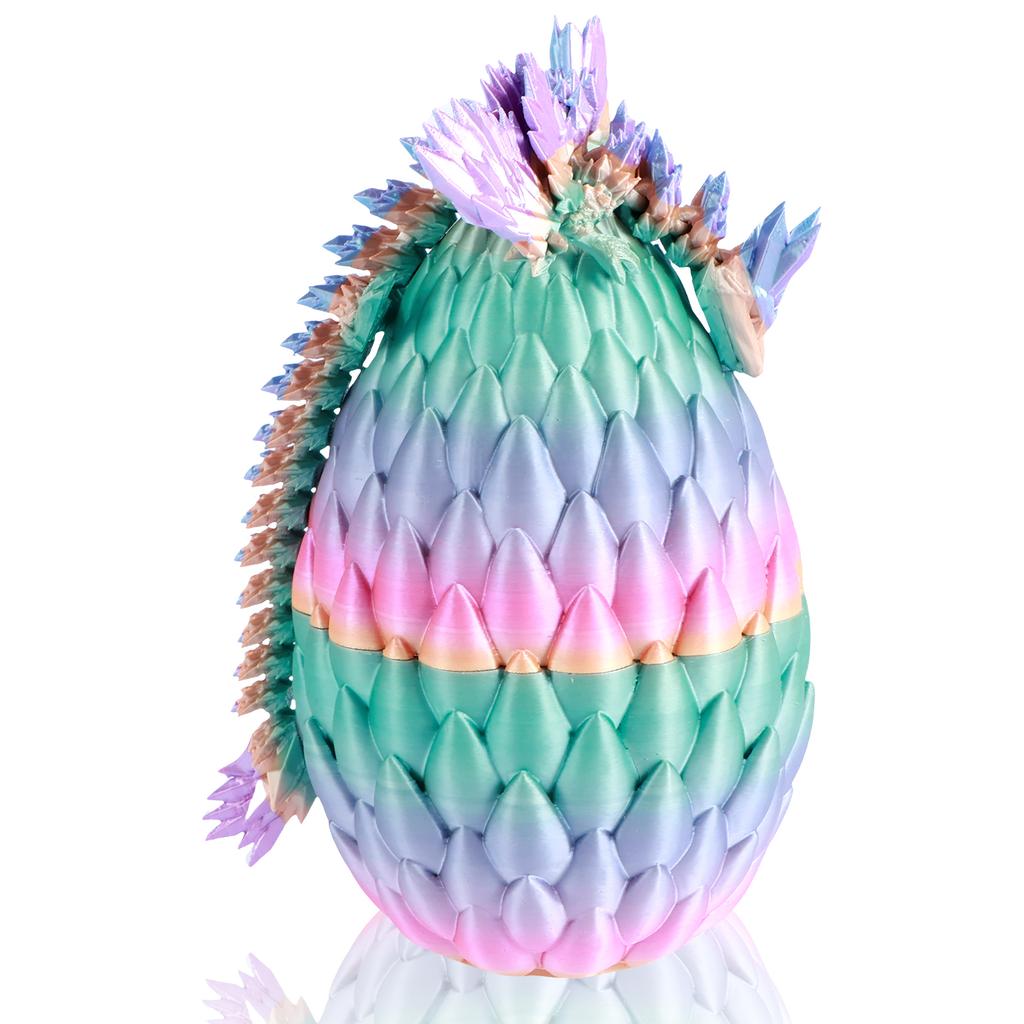 3D Printed Dragon with Dragon Egg Flexible Rotatable Dragon Toys 3D Printed Dragon Ornament Exquisite Articulated Dragon Toys