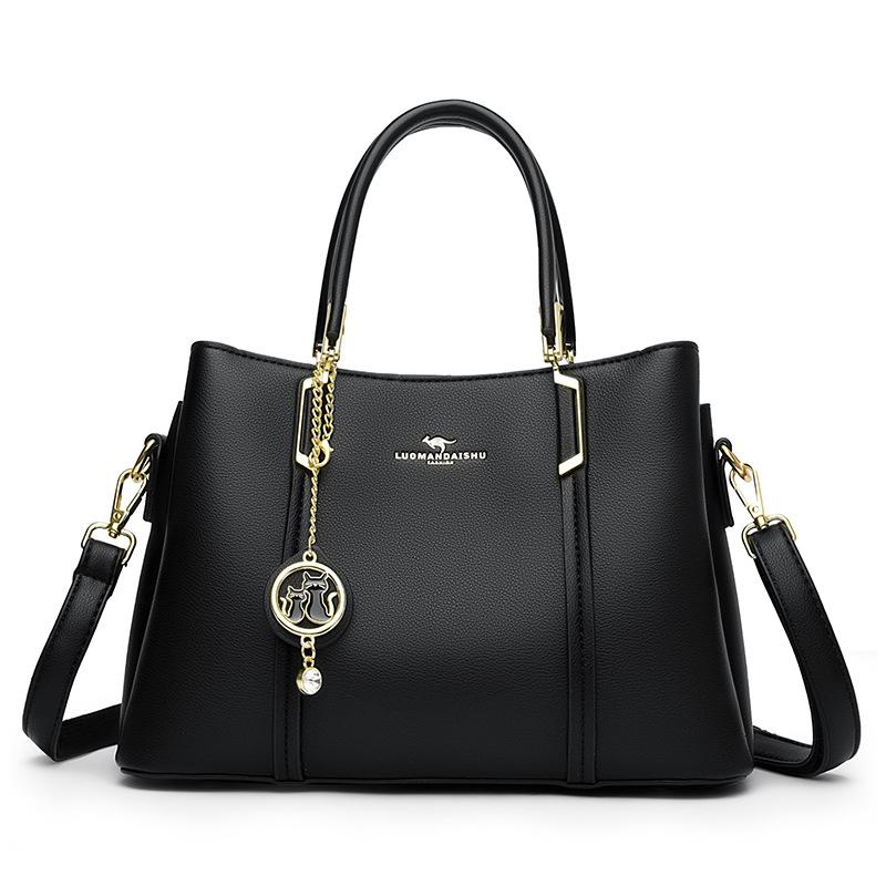 

Модная женская сумка осень-зима ретро портативная сумка для мамы одно плечо сумка-мессенджер сумка чёрный