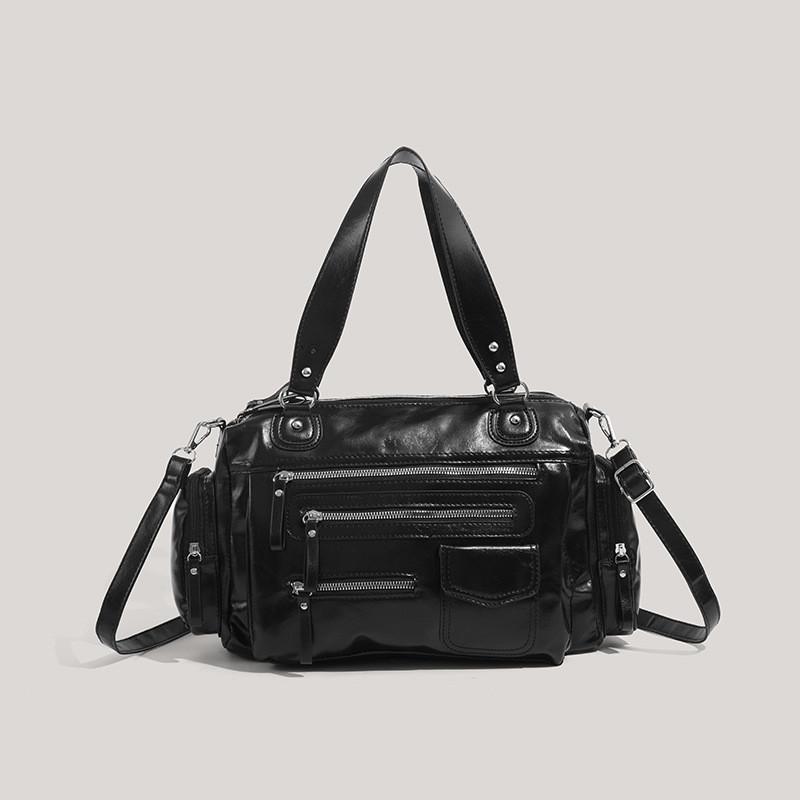 Retro Zip Motorcycle Tote Bag With Urban Style For Daily Use