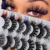 7er-Pack farbige künstliche Wimpern: Dichter, krauser Stil für eine natürlich wirkende Festival-Atmosphäre