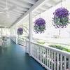 Artificial Hanging Flowers Plants Faux Silk Purple Morning Glory Long Vines UV Resistant Realistic for Garden Balcony Decor