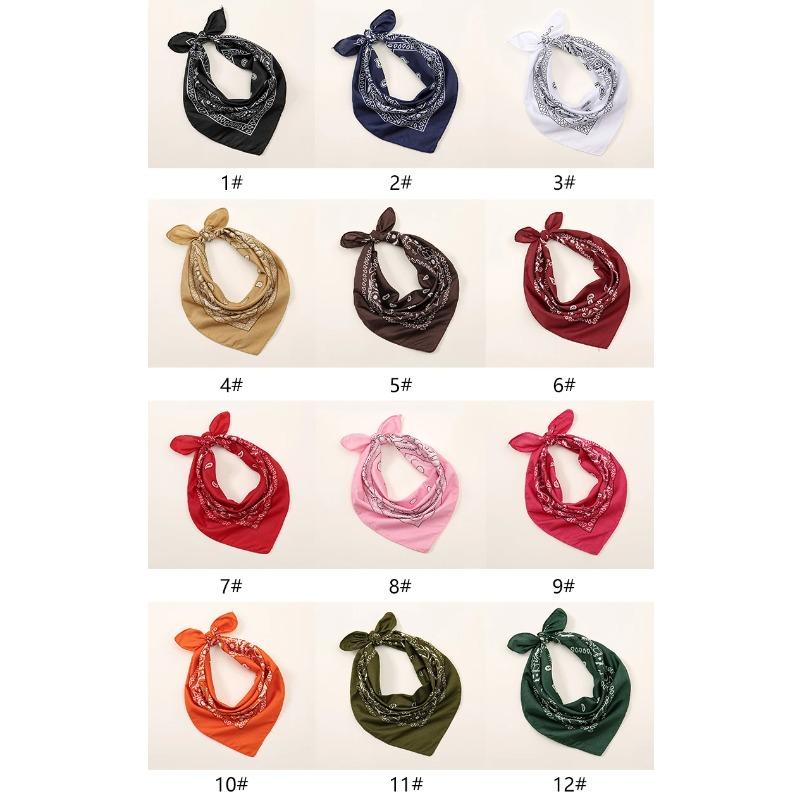 54cm*54cm Fashion Cotton Hip Hop Head Scarf Paisley Square Scarves Headwear Bandanna Hair Band Neck Wrist Wrap Band Accessories