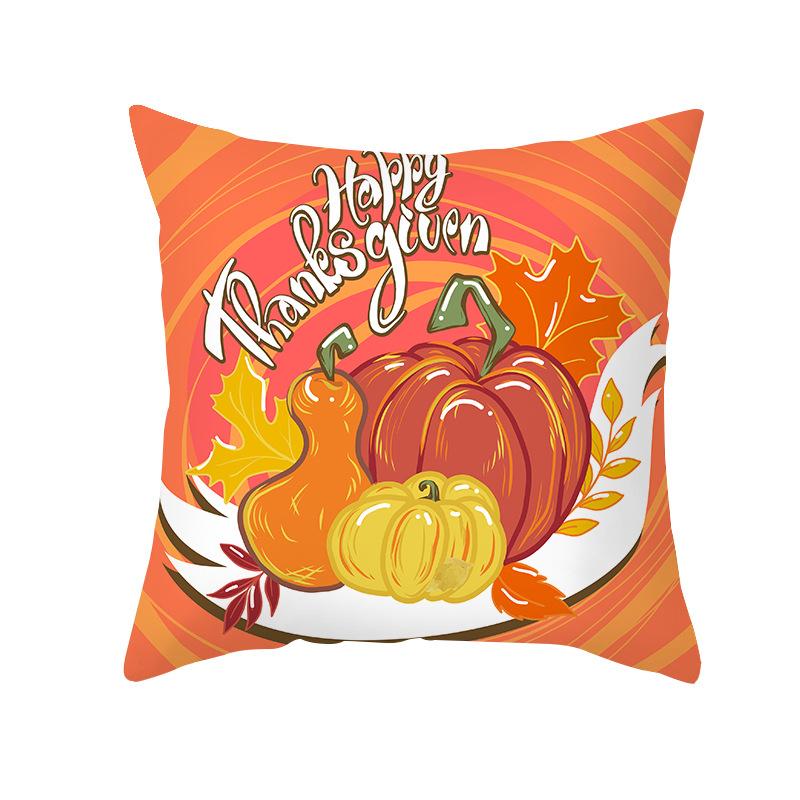 Thanksgiving Day Yellow Pumpkin Sunflower Digital printing short plush pillow covers for sofa office cushion cover home goods