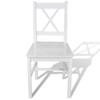 2 Pcs Dining Chair In White Wood 241510