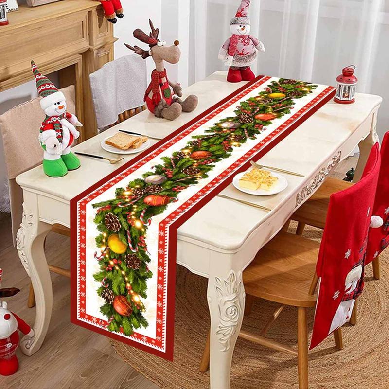 Santa Claus Christmas Table Runner Christmas Decorations For Home 2026 Xmas Table Flag Navidad Noel Gifts New Year Tablecloth
