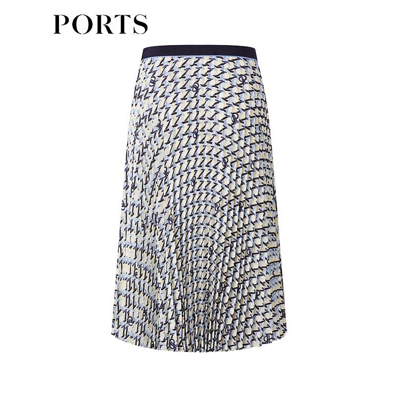 PORTS Women's Autumn Printed Pleated Skirt