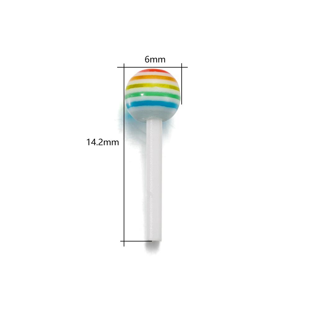 50Pcs/Lot 14x6mm Colorful Acrylic Lollipop Charms Pendants for DIY Earrings Necklace Jewelry Making Accessories Supplies