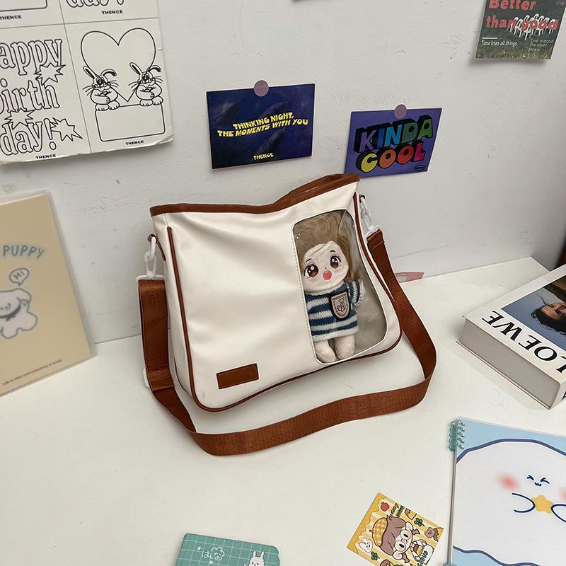 

Женская сумка большой вместимости из ПУ, новая сумка через плечо, милая и модная контрастная сумка-мессенджер, сумка-тоут, тренд