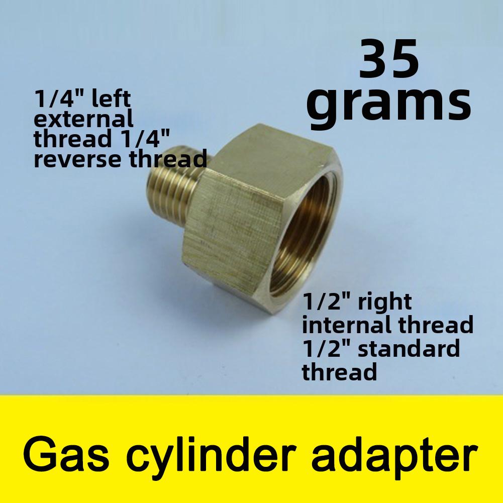 For Camping Stove Gas Adapter Set 4 Pieces Brass 12 Turn Right 14 Turn Left Suitable for Multiple Outdoor Gas Appliances