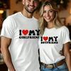 Koppels "Ik Hou Van Mijn Vriendje" en "Ik Hou Van Mijn Vriendin" Print T-shirt Casual Korte Mouw Ronde Hals