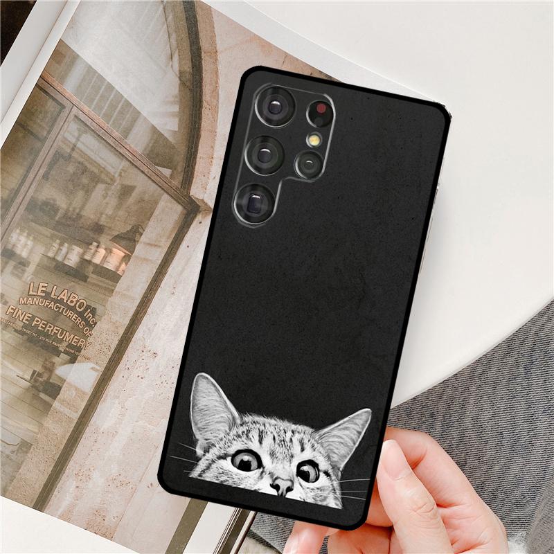 Space Happy Cats Phone Case For Samsung Galaxy S25 Ultra S9 S10 S20 FE S21 S22 S23 Plus S24 Ultra Full Cover