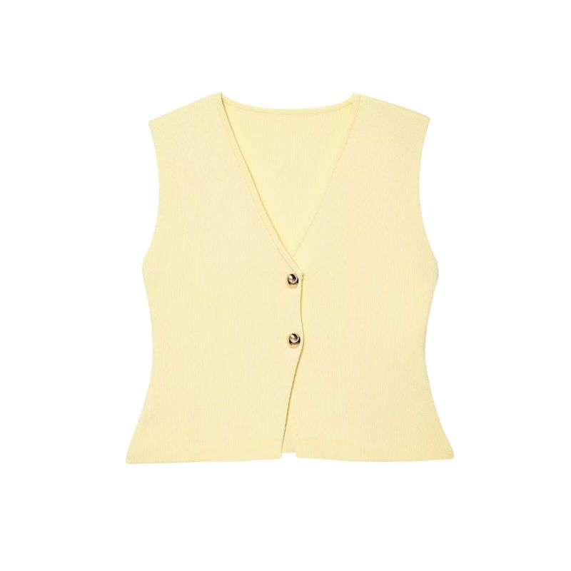 Kaslead New Arrival Women's Fashion Style Button Knitting Vest Skirt 4192015 4192016