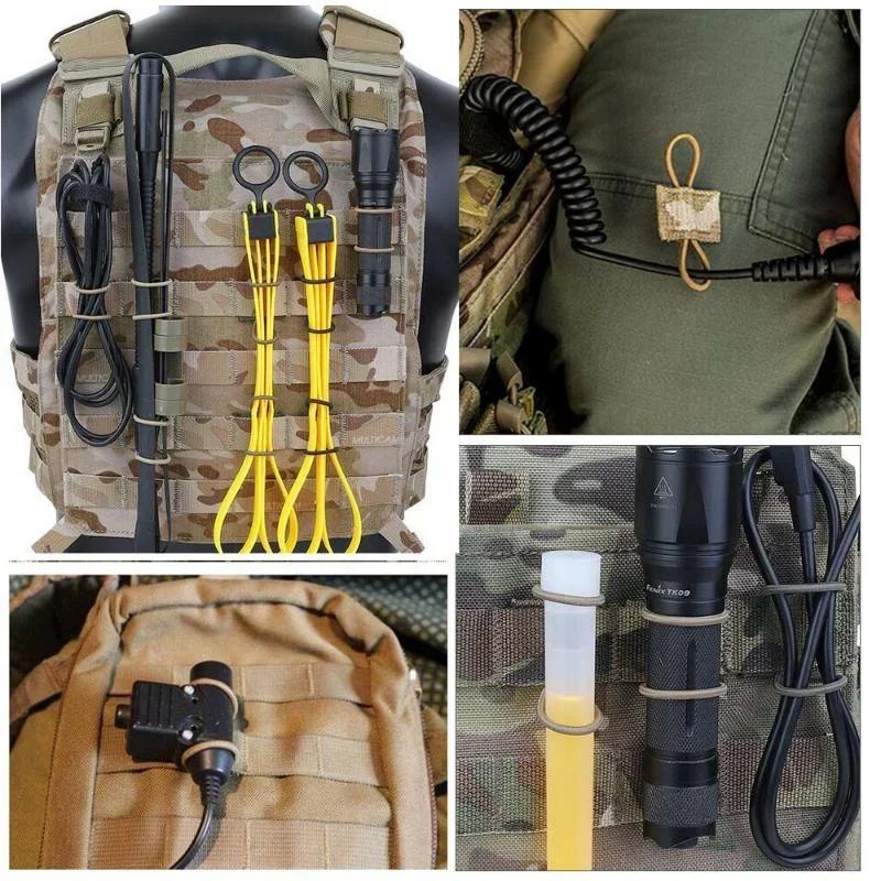 Multifunctional Elastic Buckle Tactical Binding and Fixing Device Universal Connection Hole Multi-purpose Tactical Accessory