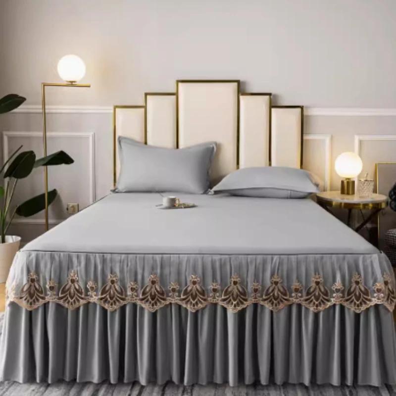 3-piece European Style New Lace Lace Bed Skirt Single Piece Anti Slip and Dust-proof Skirt Style Bed Cover Xi Mengsi Bed Cover