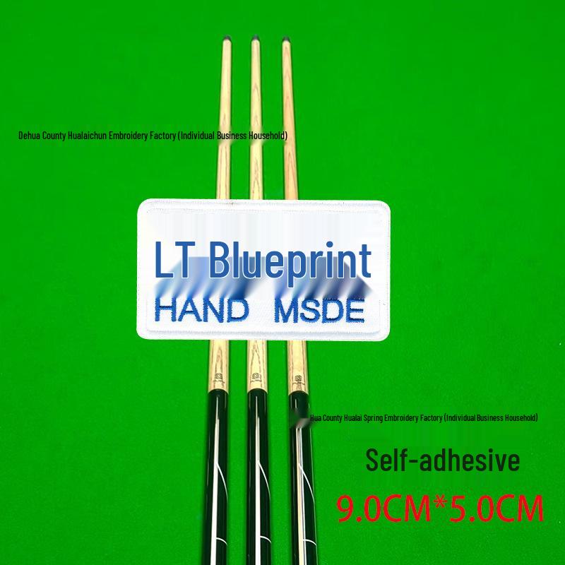 Billiard Cue Case Velcro Patch: Embroidered Logo Self-Adhesive Wrap Badge