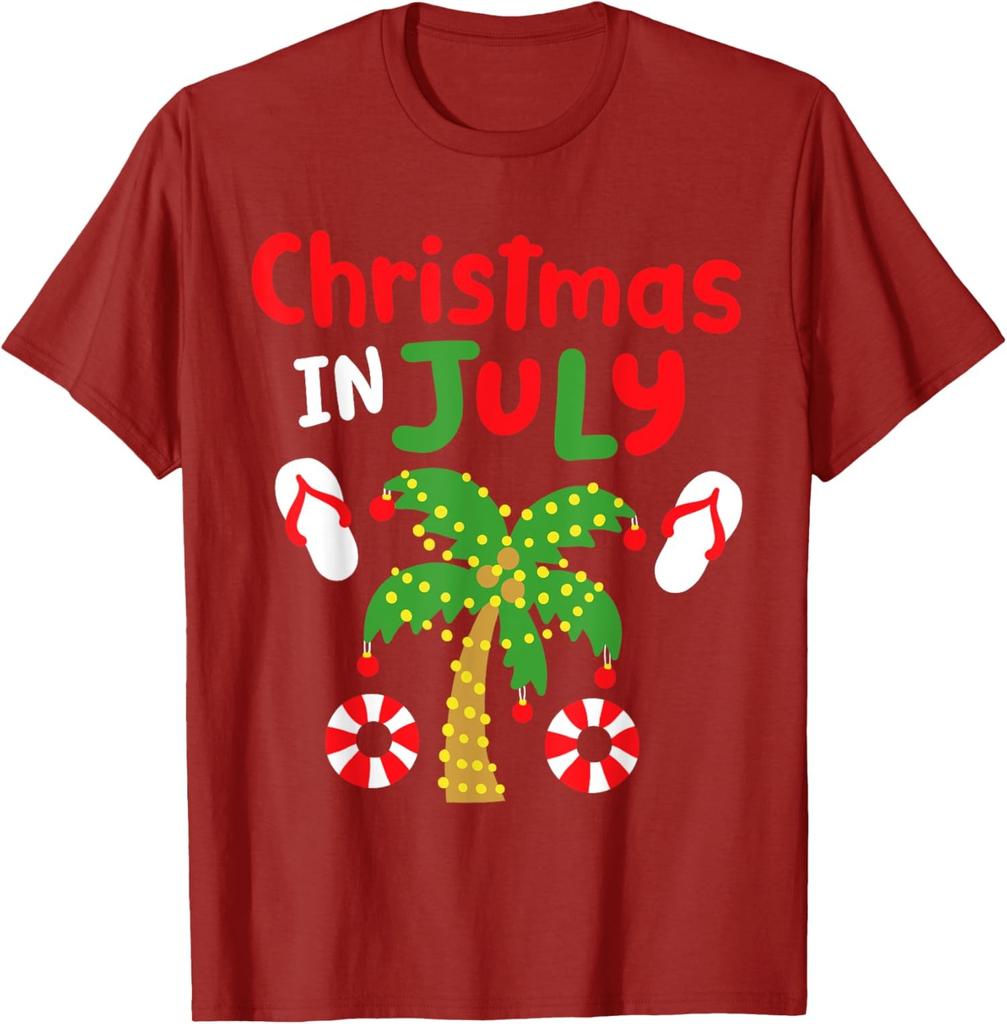 Christmas In July Funny Summer Xmas Cool Vacation Unisex T-Shirt