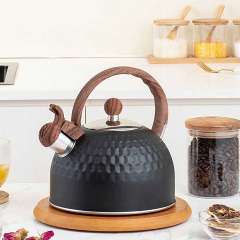 Fløytende tekjele 2,5L Rustfritt stål Stor kapasitet Tekjeler Anti-varmt håndtak Gass Elektrisk Anvendelig Kjøkken Servise