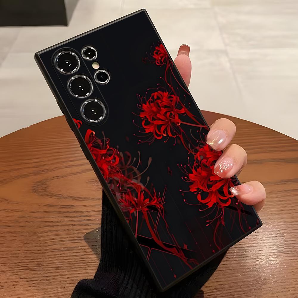Red Spider Lily Flower Of Hell Phone Case For S23 Samsung S24 S25 Ultra S22 S20 Fe S21 Plus A16 A54 A34 A53 Back Cover