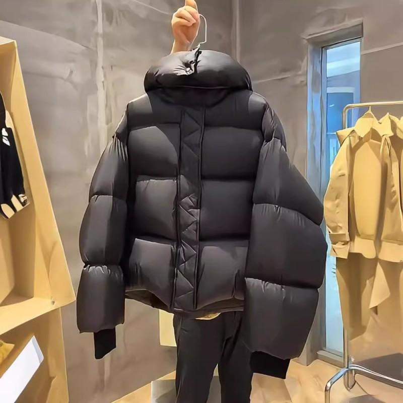 Womens Short Puffer Coat 2026 Winter Warm Oversized Cotton-Padded Jacket Hooded Loose Fit Petite