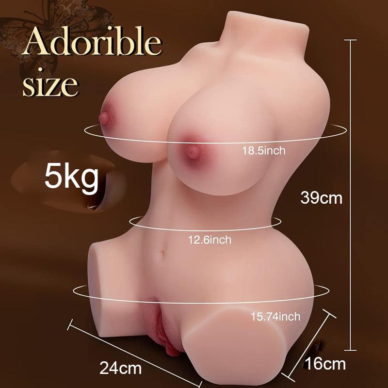Sex Doll Male Masturbator with Realistic Boobs Vagina and Anal 3 In 1 Torso Love Doll Pocket Pussy Ass Sex Toy for Men Masturbation Orgasm