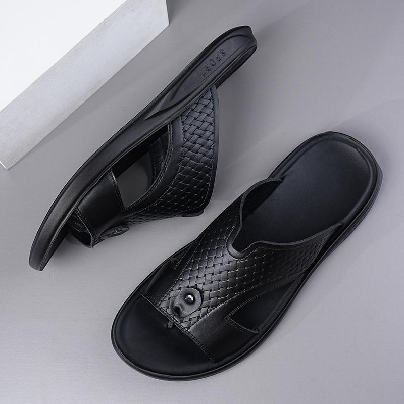

Men Black Slippers Simple Flats Flip Flops Summer Brown White Open Toe Sandals Outdoor Beach Shoes Plus Size 46 47 48 EU:45 чёрный