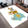 Playful Jungle Animal Stack Rectangular Area Rug for Bedroom Living Room Non Slip Washable Floor Mat Home Decorative Soft Carpet