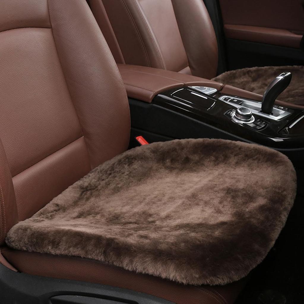 Sheepskin Car Seat Cushion, Soft Comfort Winter Driver Seat Cover | Fluffy Faux Fur Front Seat Pad, Car Seat Protector Pad for Office Chair,